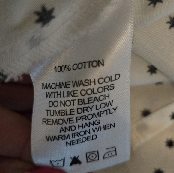 Foxcroft Size 2 White and Black Stars Button Down Shirt Retro Pin Up 90s Y2k - Picture 9 of 9